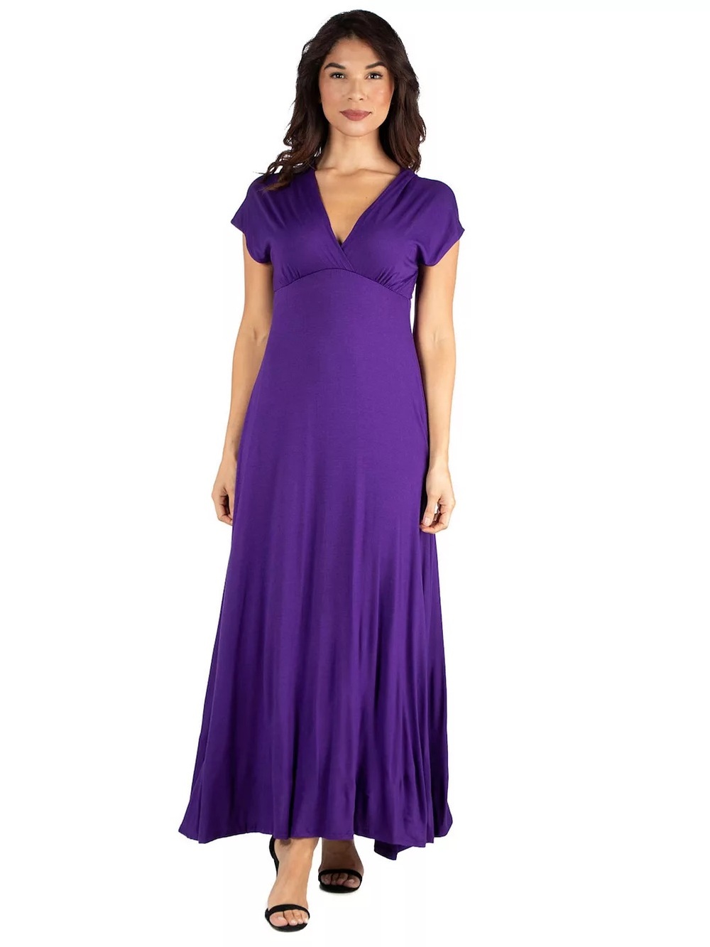 Seven7 Purple V-Neck Maxi Dress